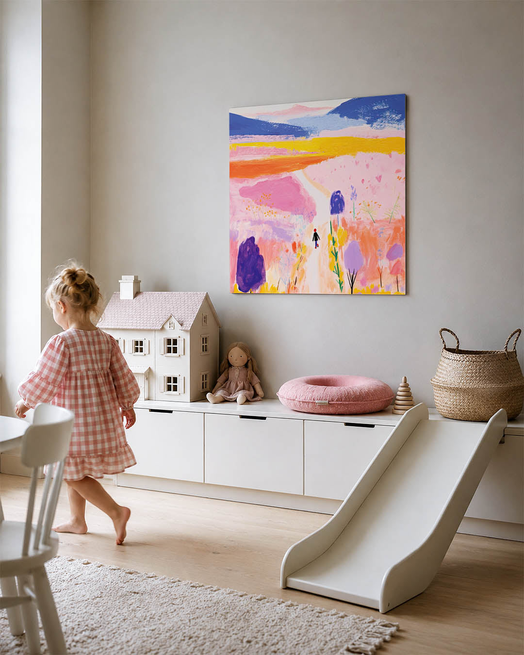 Kleurrijke landschap wandeling Kunstwerk