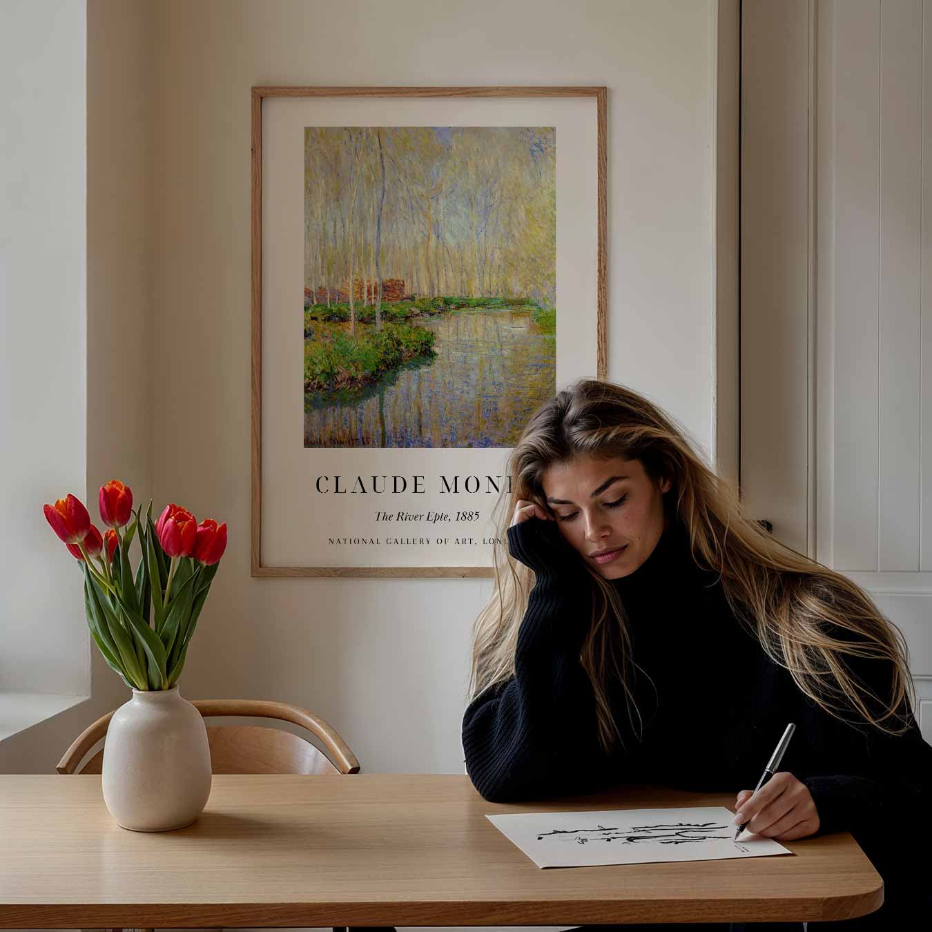 Monet's Dromerige Rivierlandschap Poster-WallArtistic