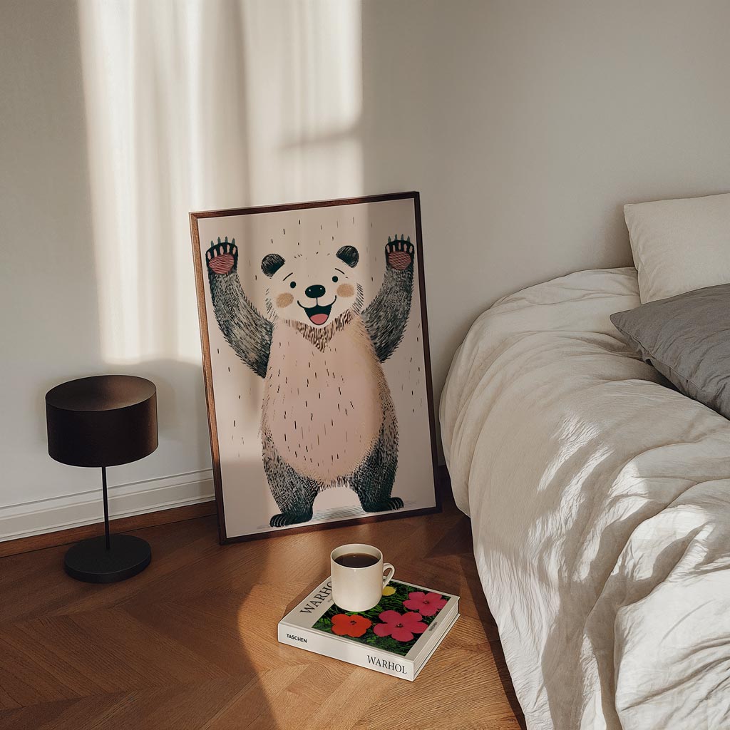 Vrolijke Panda Illustratie Poster-WallArtistic