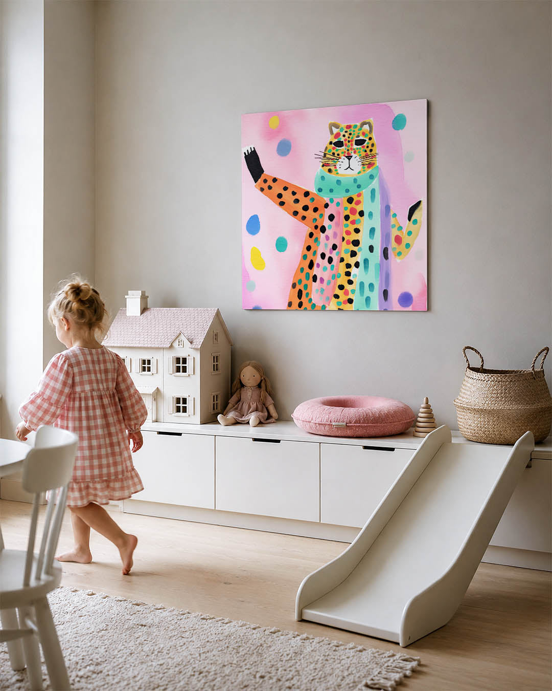 Vrolijke luipaard illustratie Kunstwerk