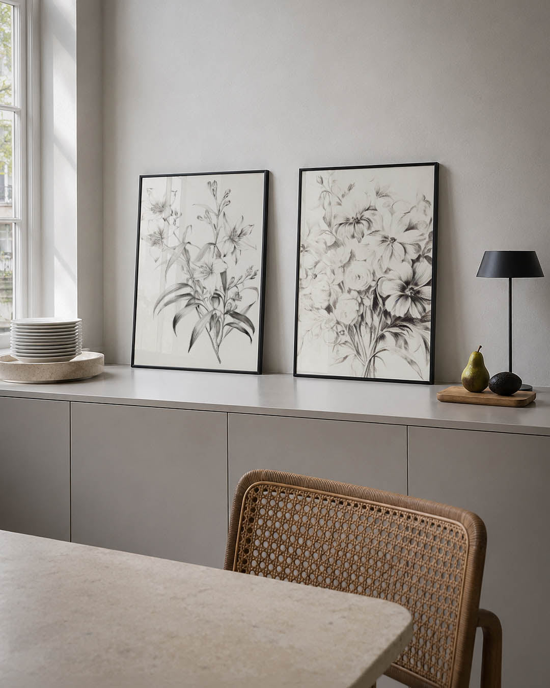 Bloemrijke lijnen Posterset