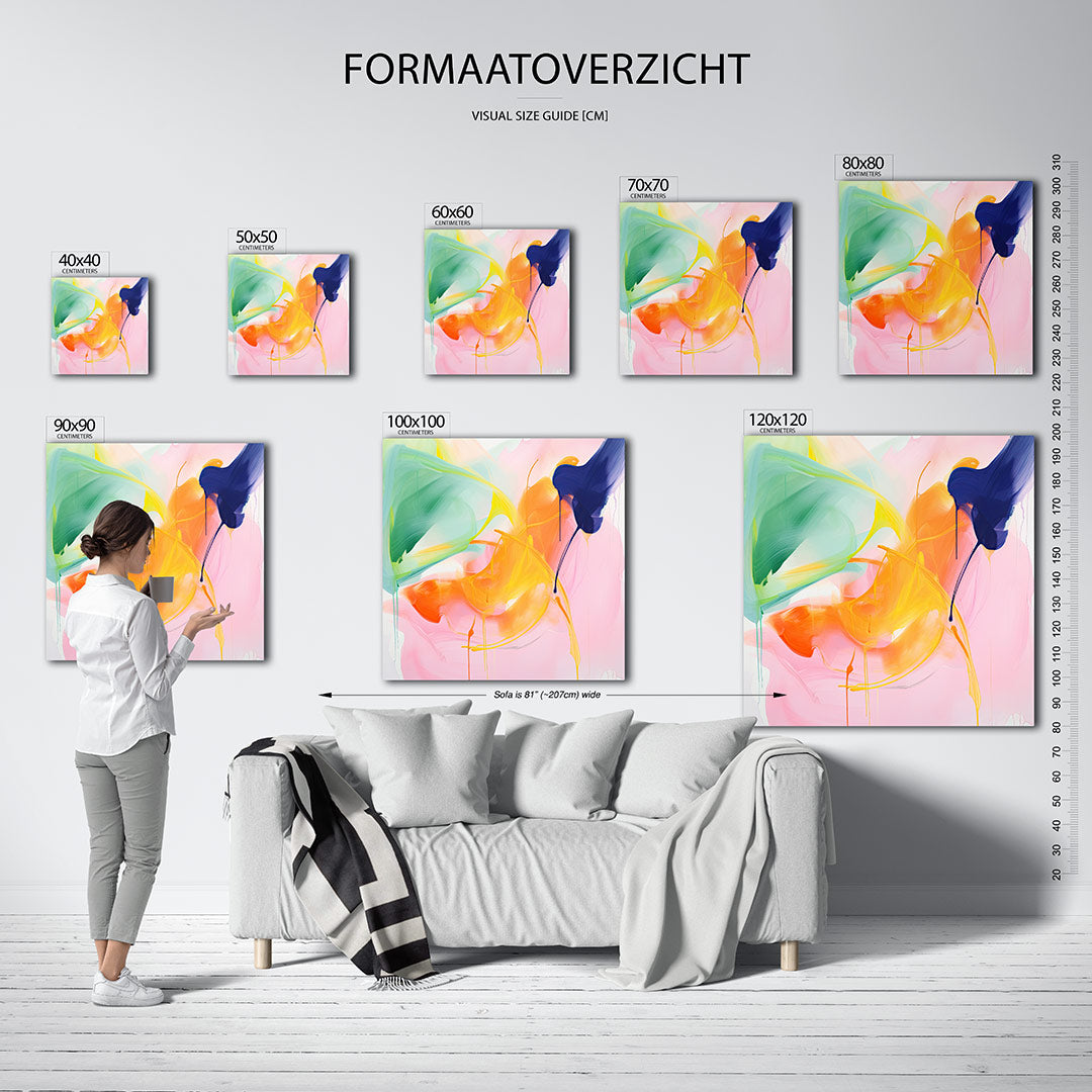 Dynamische kleurenexplosie Kunstwerk