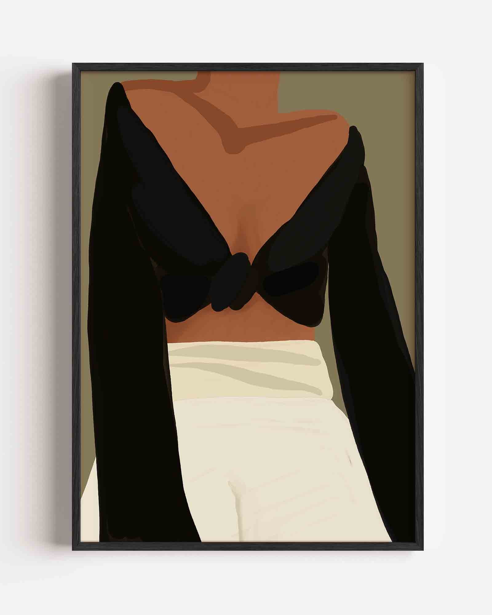 Vrouw in zwarte top Poster