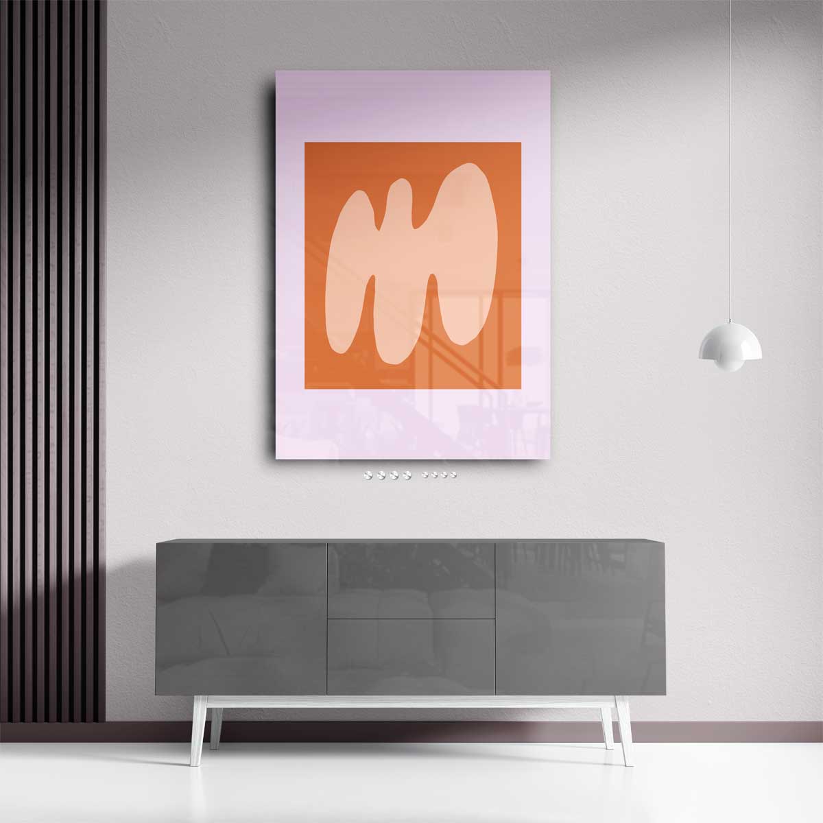 Zachte Abstractie in Perzikkleur Kunstwerk-canvas-dibond-plexiglas-wanddecoratie-WallArtistic
