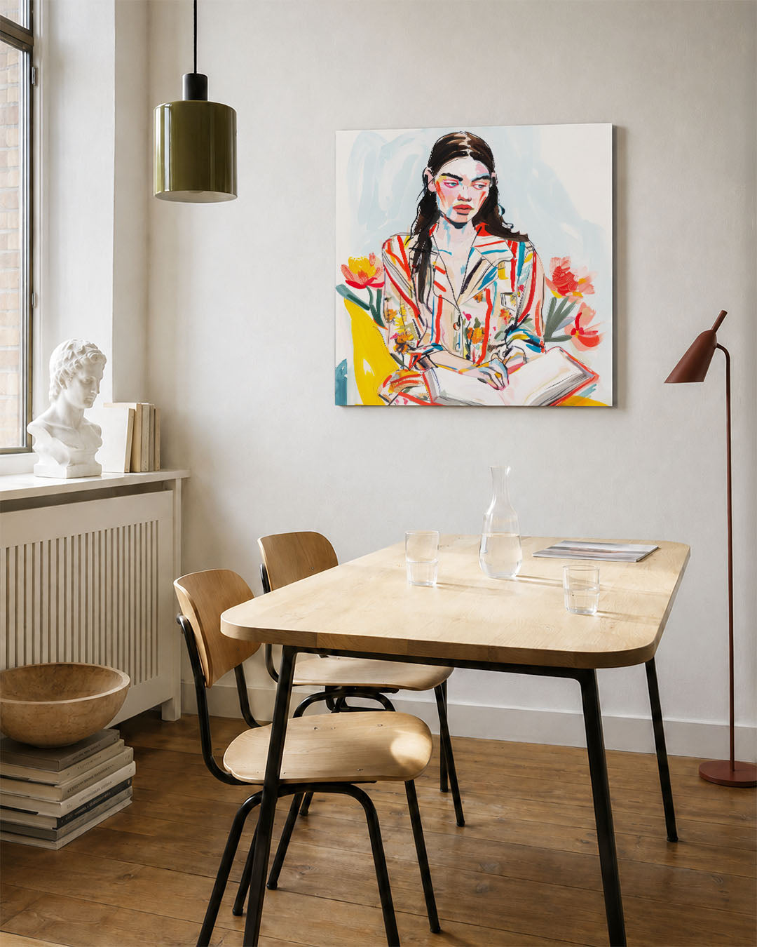 Kleurrijke portretstudie Kunstwerk