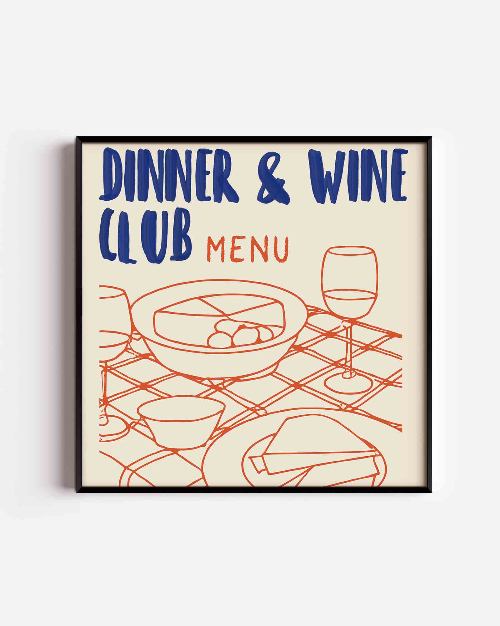 Dinner & wine club menu Poster
