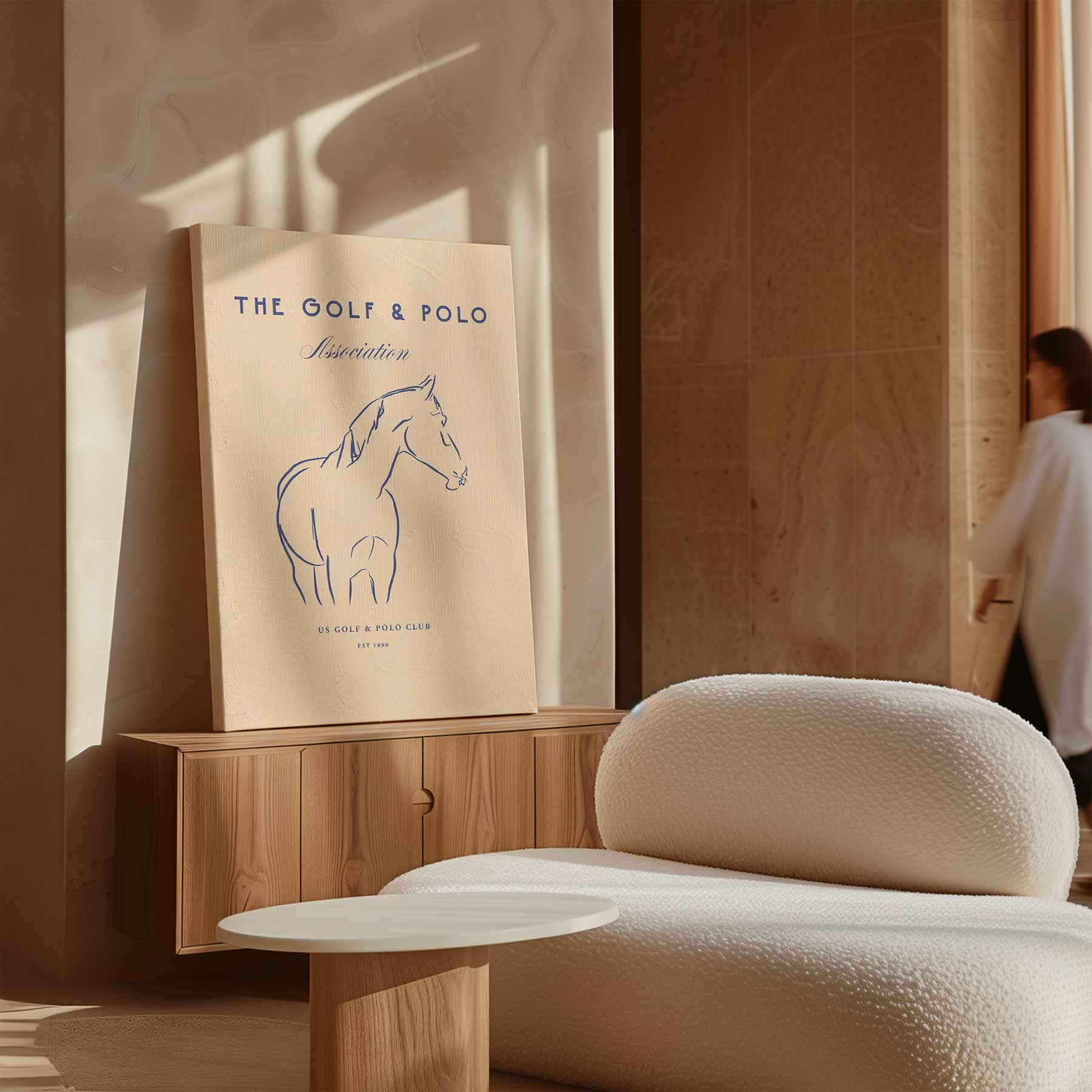Elegante Paardenlijntekening Kunstwerk-canvas-dibond-plexiglas-wanddecoratie-WallArtistic