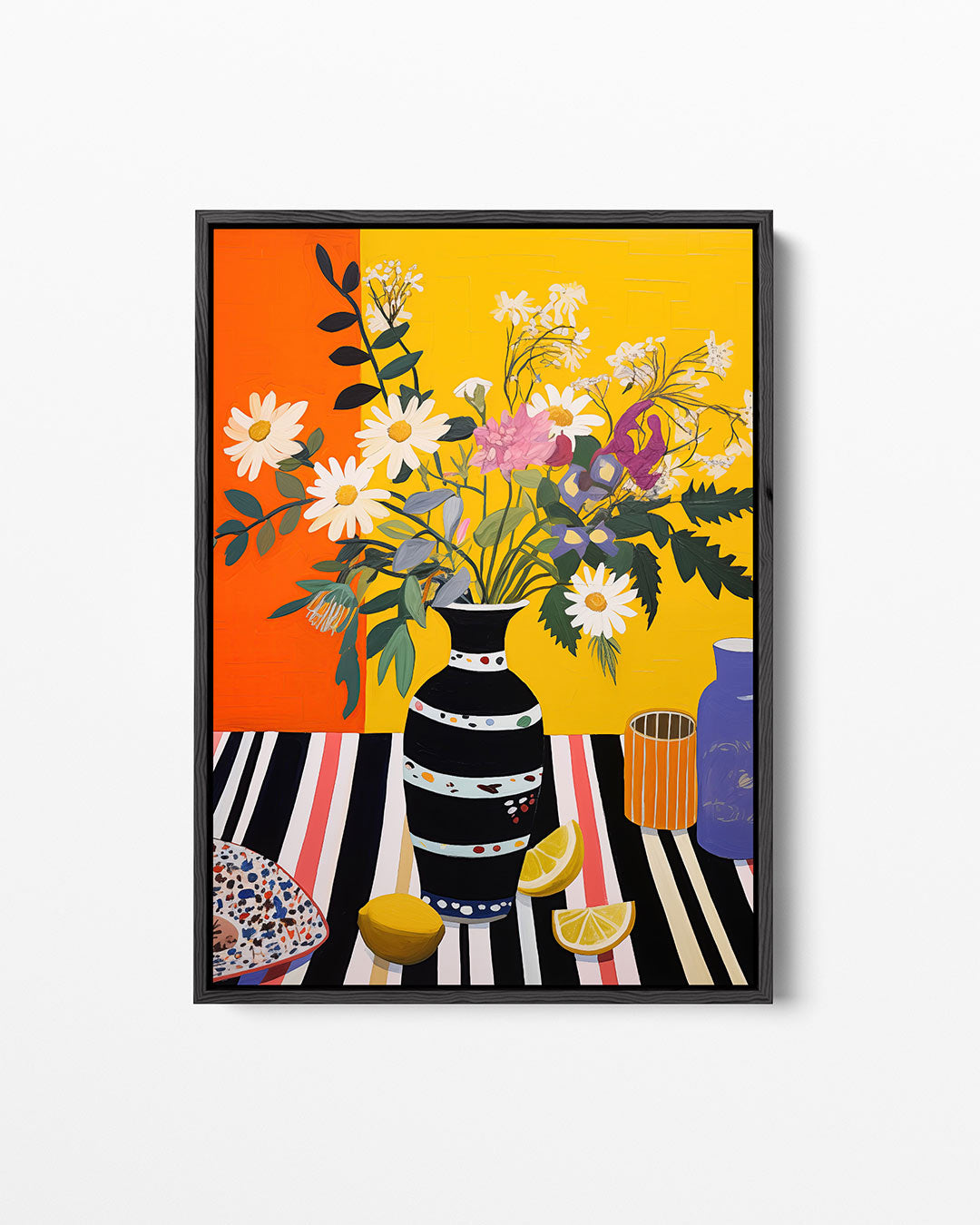 Bloemen en strepen Kunstwerk