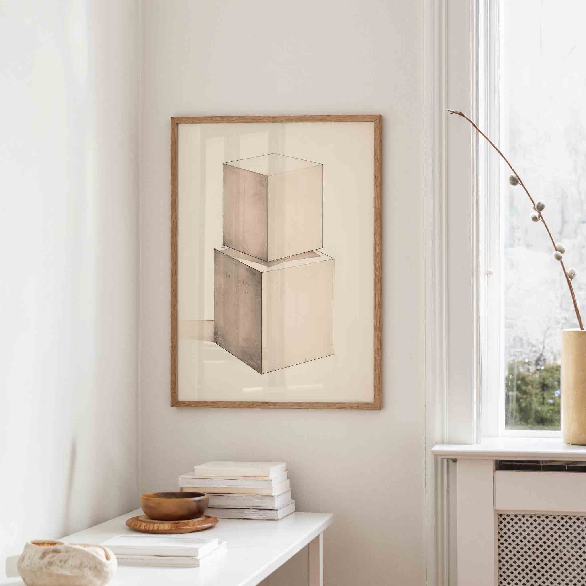 Twee kubussen Poster