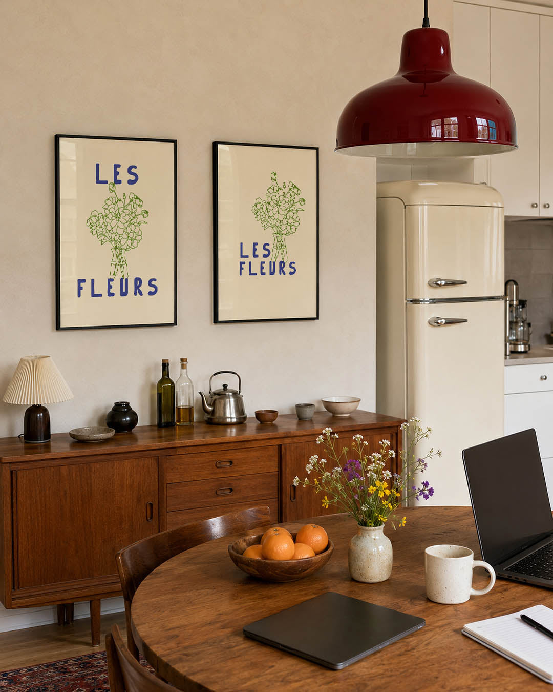 Bloemrijke lijnenspel Posterset
