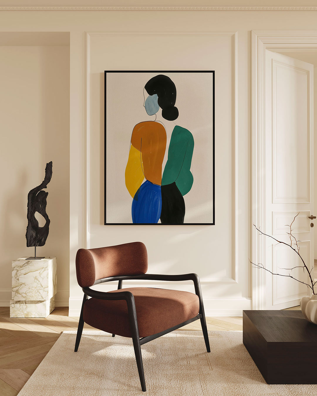 Kleurrijke figuren Kunstwerk