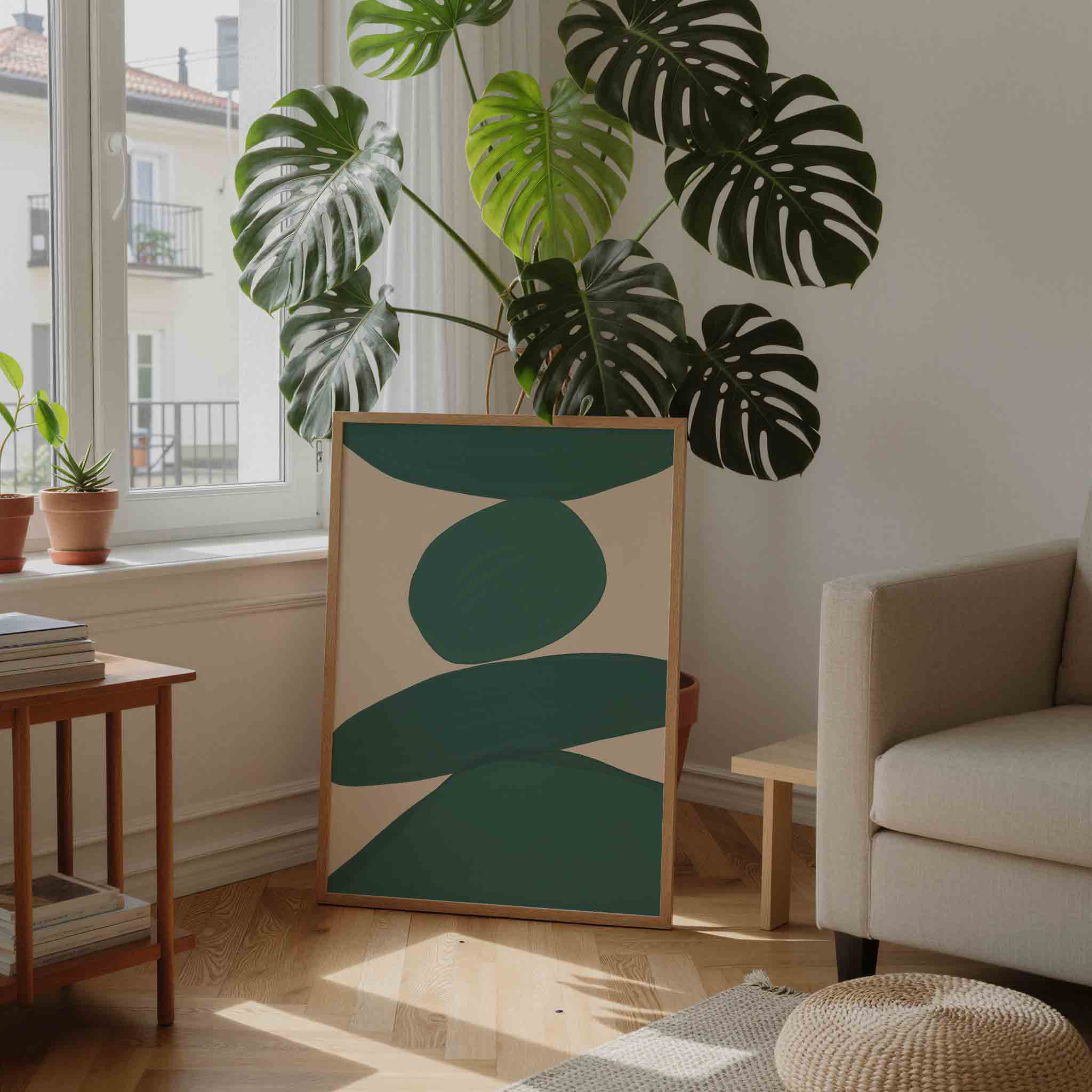 Abstracte groene vormen Poster
