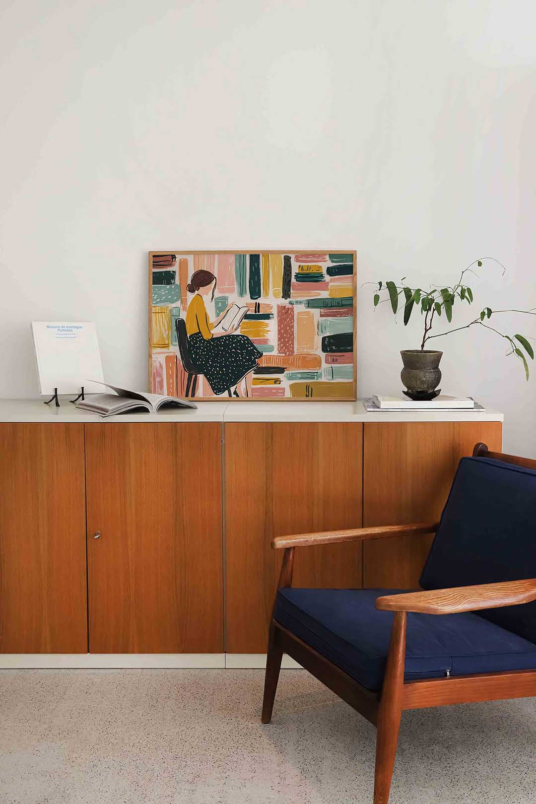 Lezende vrouw Poster