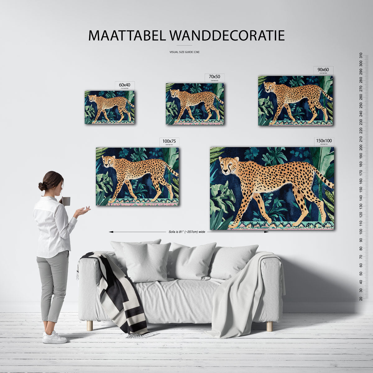 Luipaard in jungle Kunstwerk
