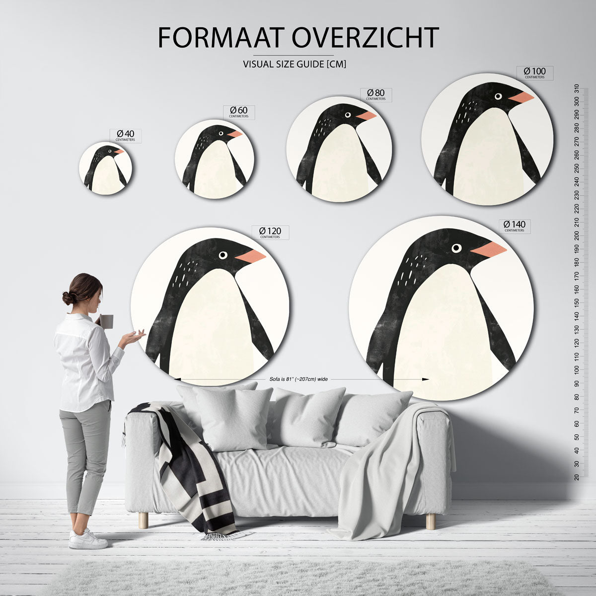 Pinguïn Muurcirkel