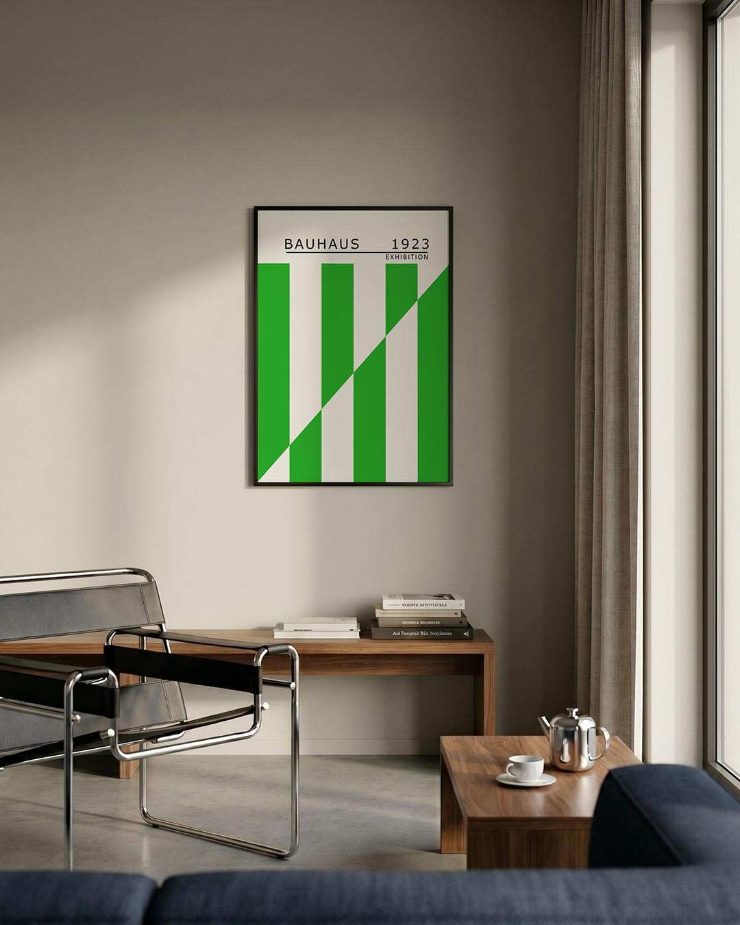 Groene lijnstructuur Poster