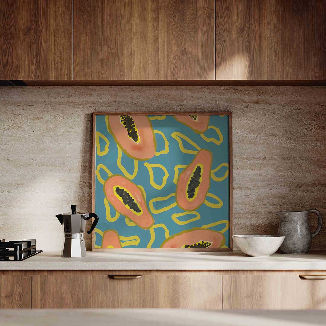 Papaja patroon Poster
