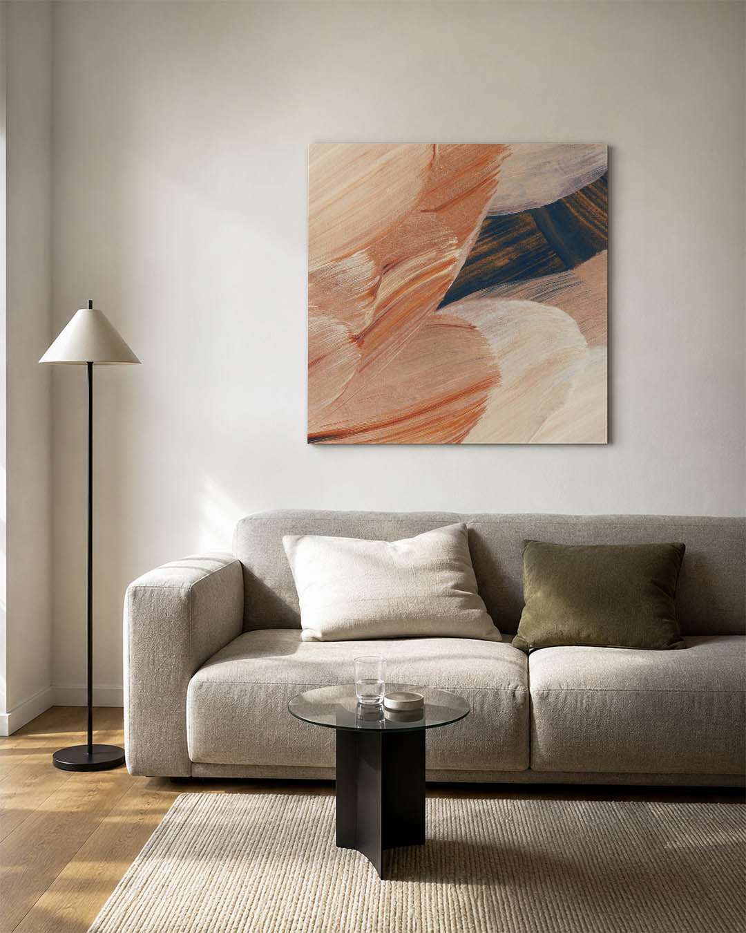 Organische borstelvegen Kunstwerk