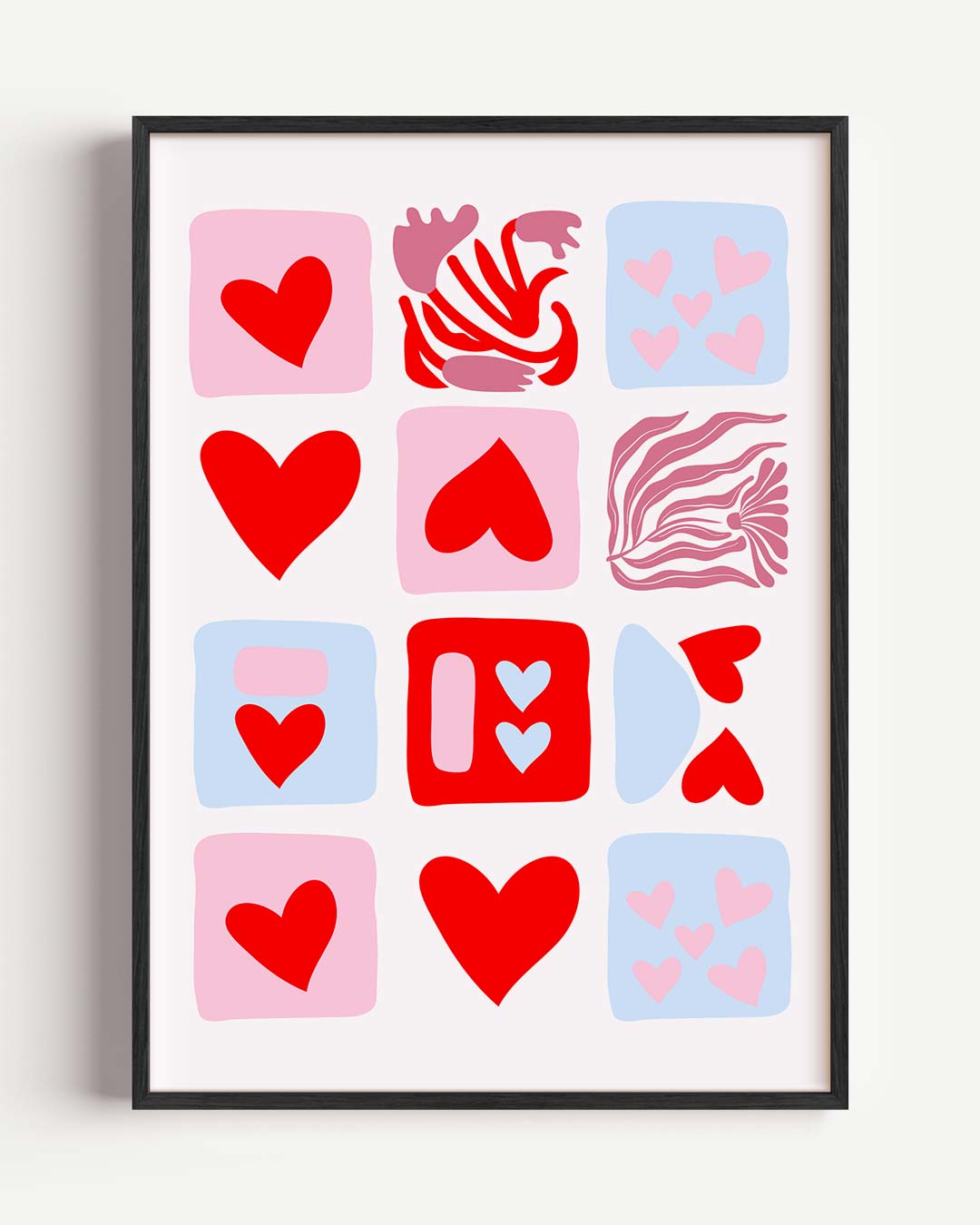 Liefdevolle Hartjes Collage Poster-WallArtistic