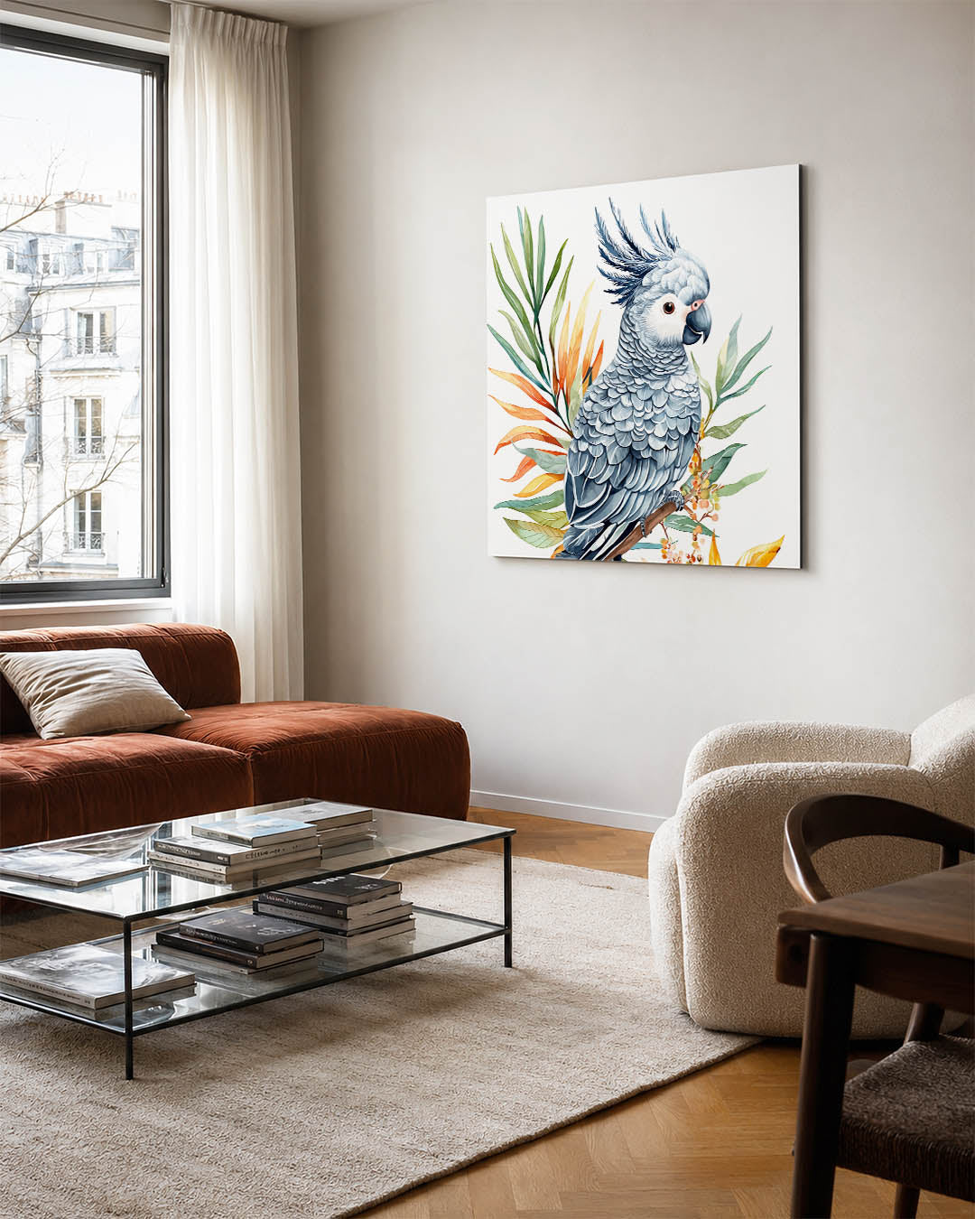 Papegaai met bladeren Kunstwerk