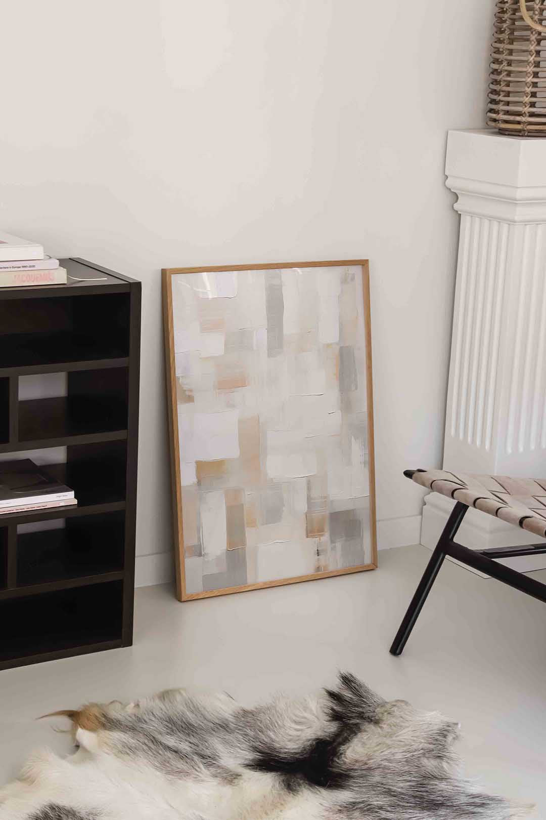 Abstracte beige en grijze vlakken Poster