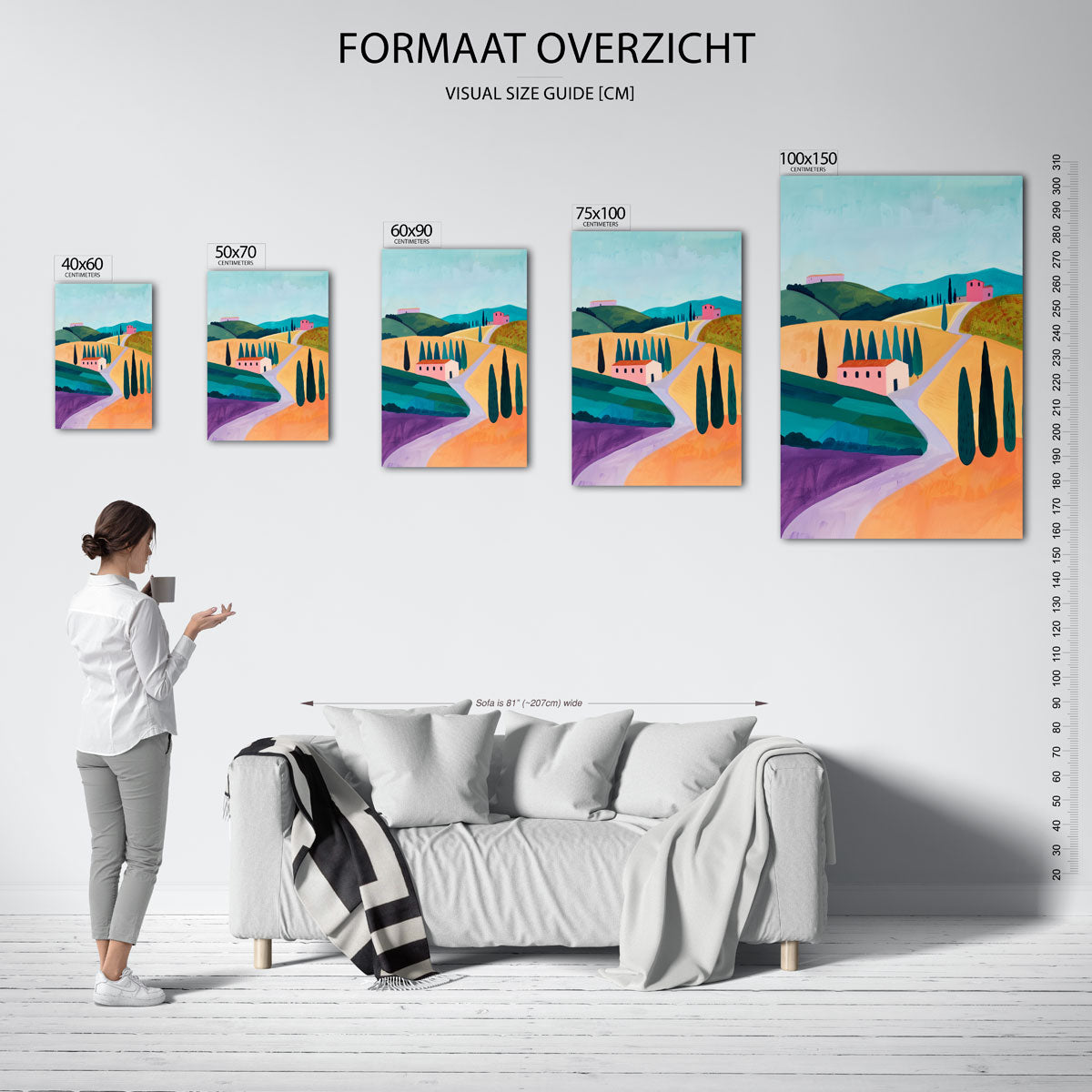 Landschap met heuvels Kunstwerk