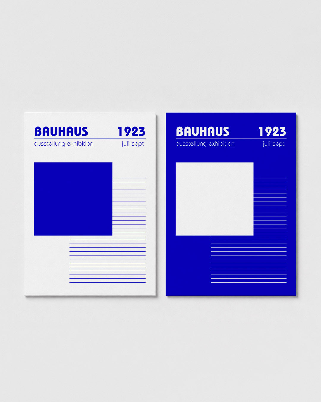 Blauw en lijnen Posterset
