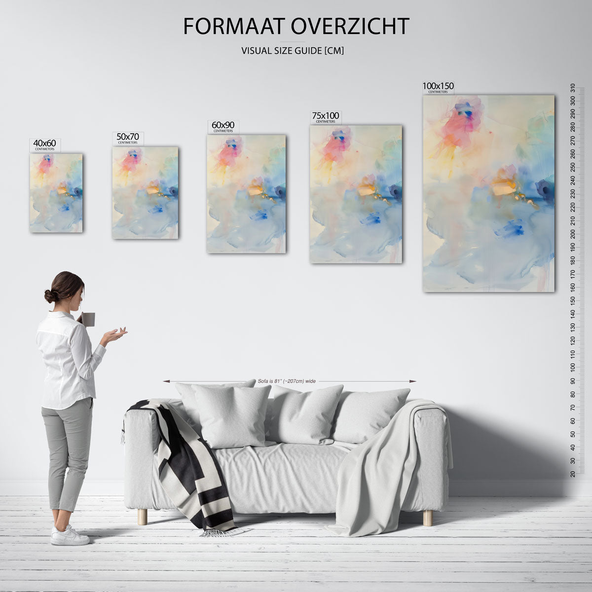 Kleurrijke vegen Kunstwerk