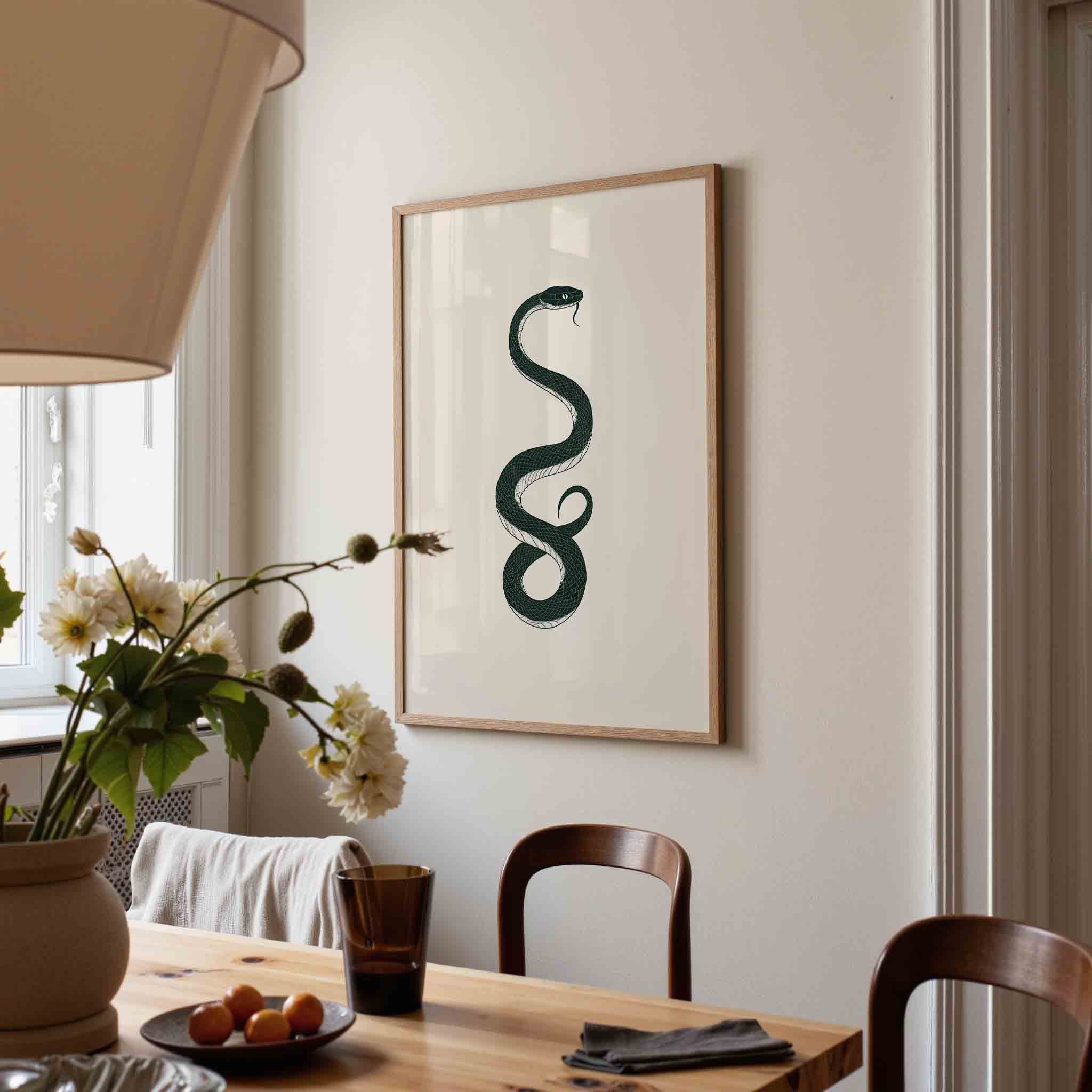 Slang op beige Poster