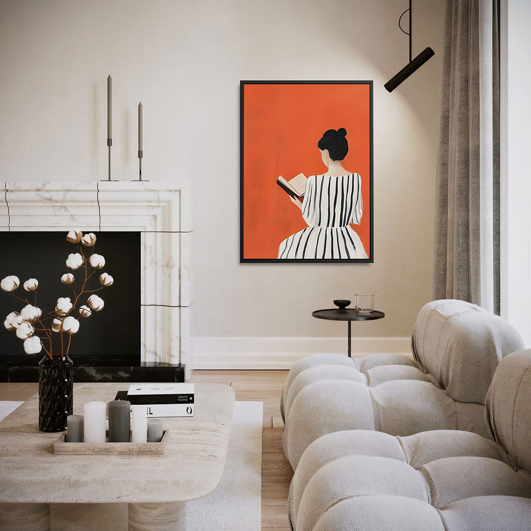 Vrouw met boek Kunstwerk