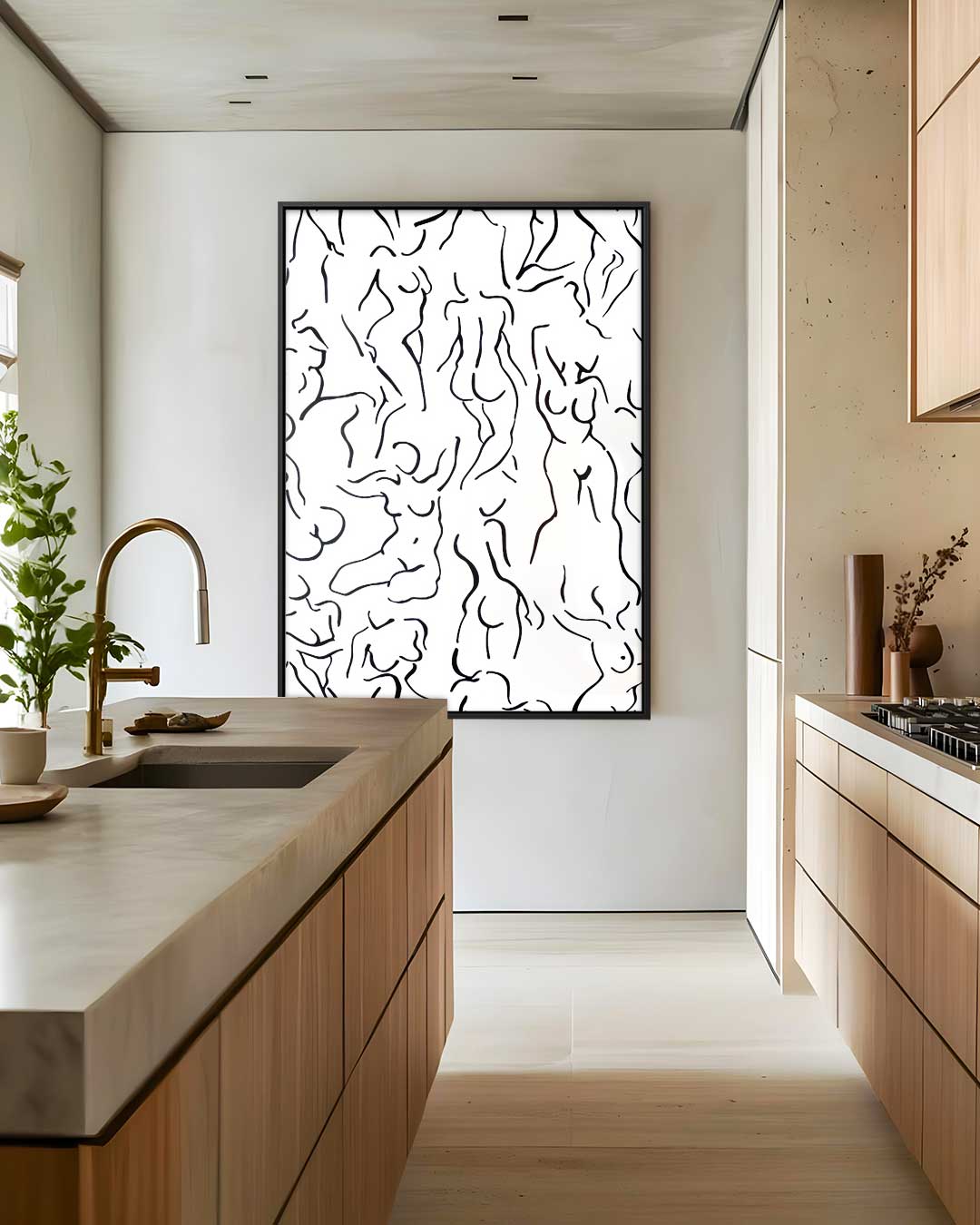 Elegante Lijn Spel Kunstwerk-canvas-dibond-plexiglas-wanddecoratie-WallArtistic