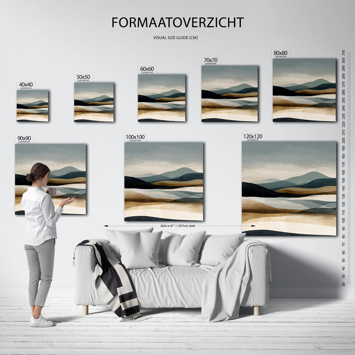 Landschap met heuvels Poster