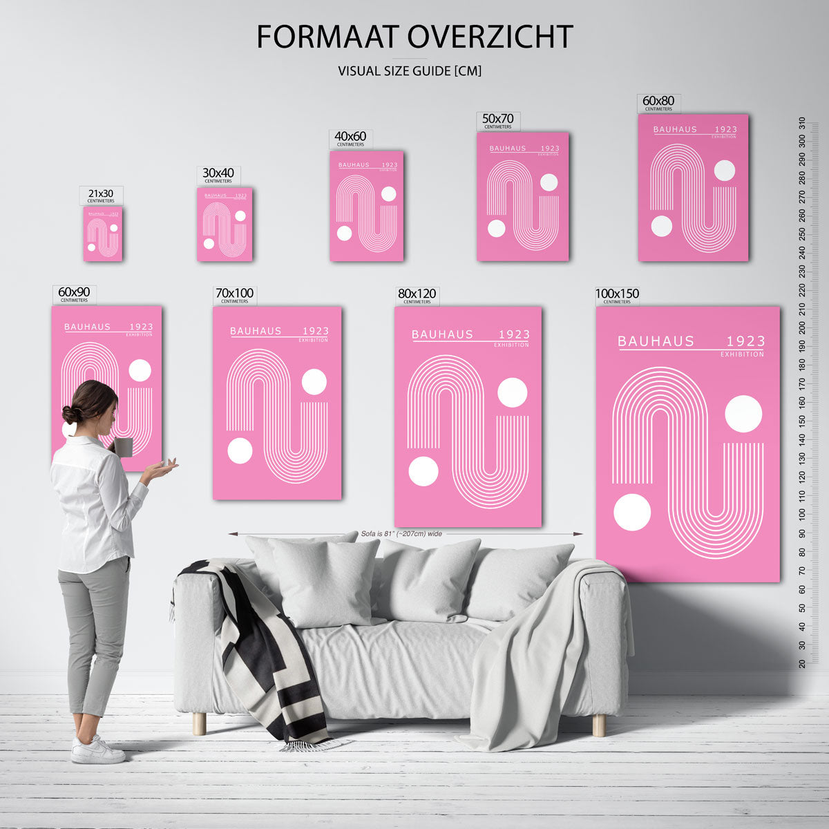 Lijnen en cirkelvormen Poster