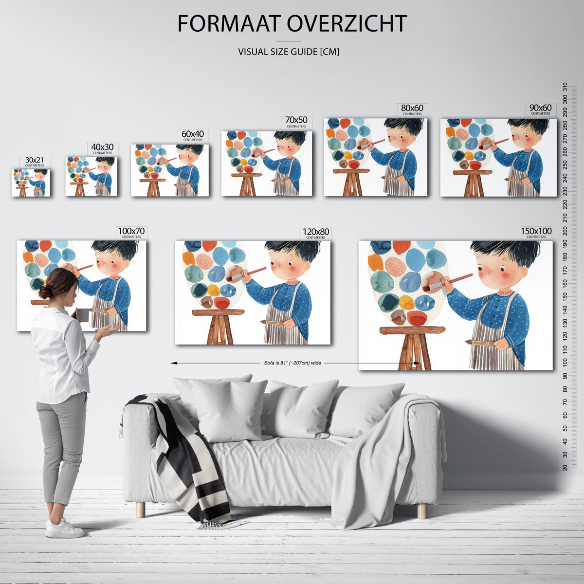 Jongen met schilderspalet Poster