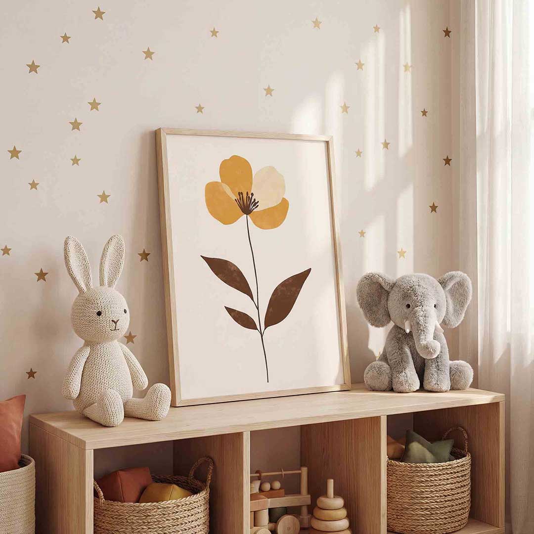 Bloem met bruine bladeren Poster
