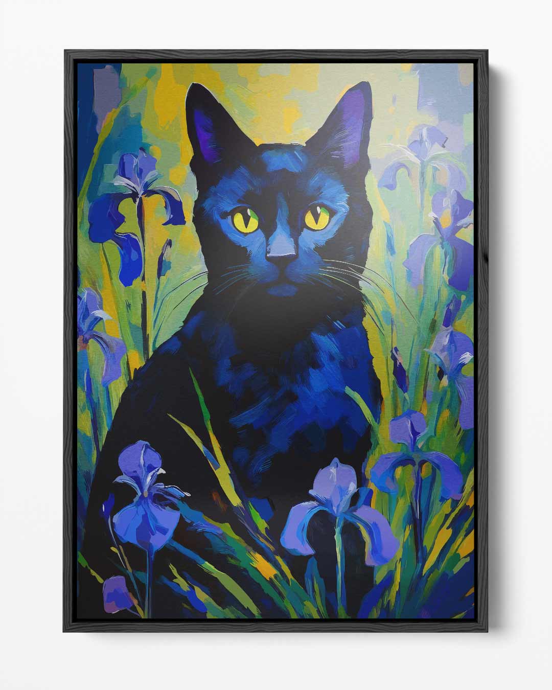 Mystical Cat in Flower Garden Artwork