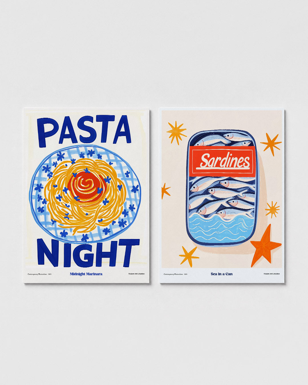 Kleurrijke pastaschotel Posterset