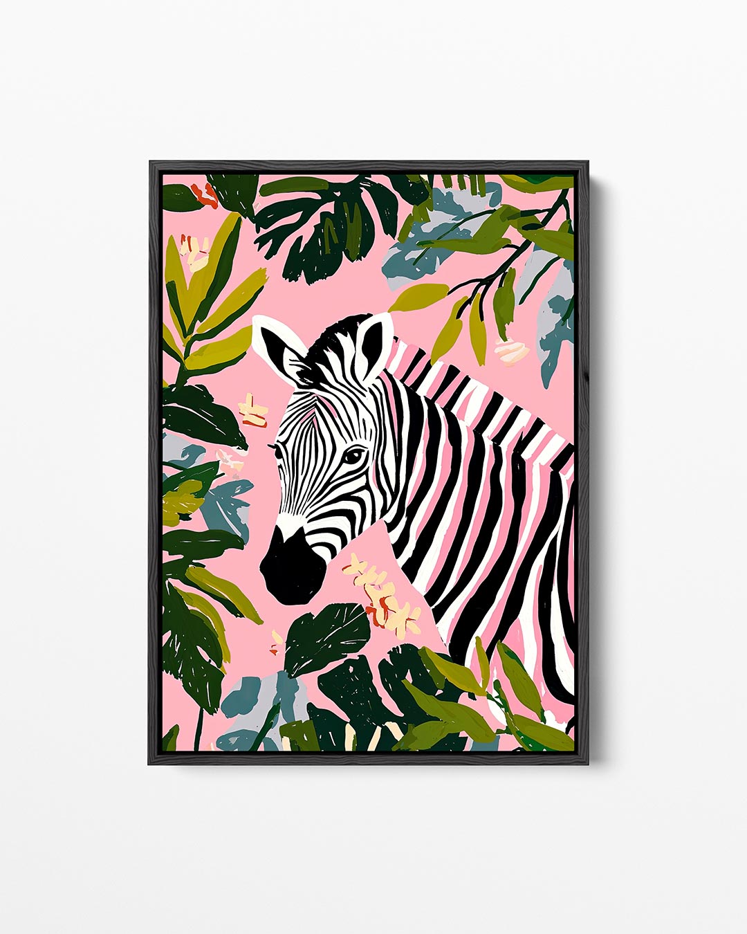 Zebra en bladeren Kunstwerk