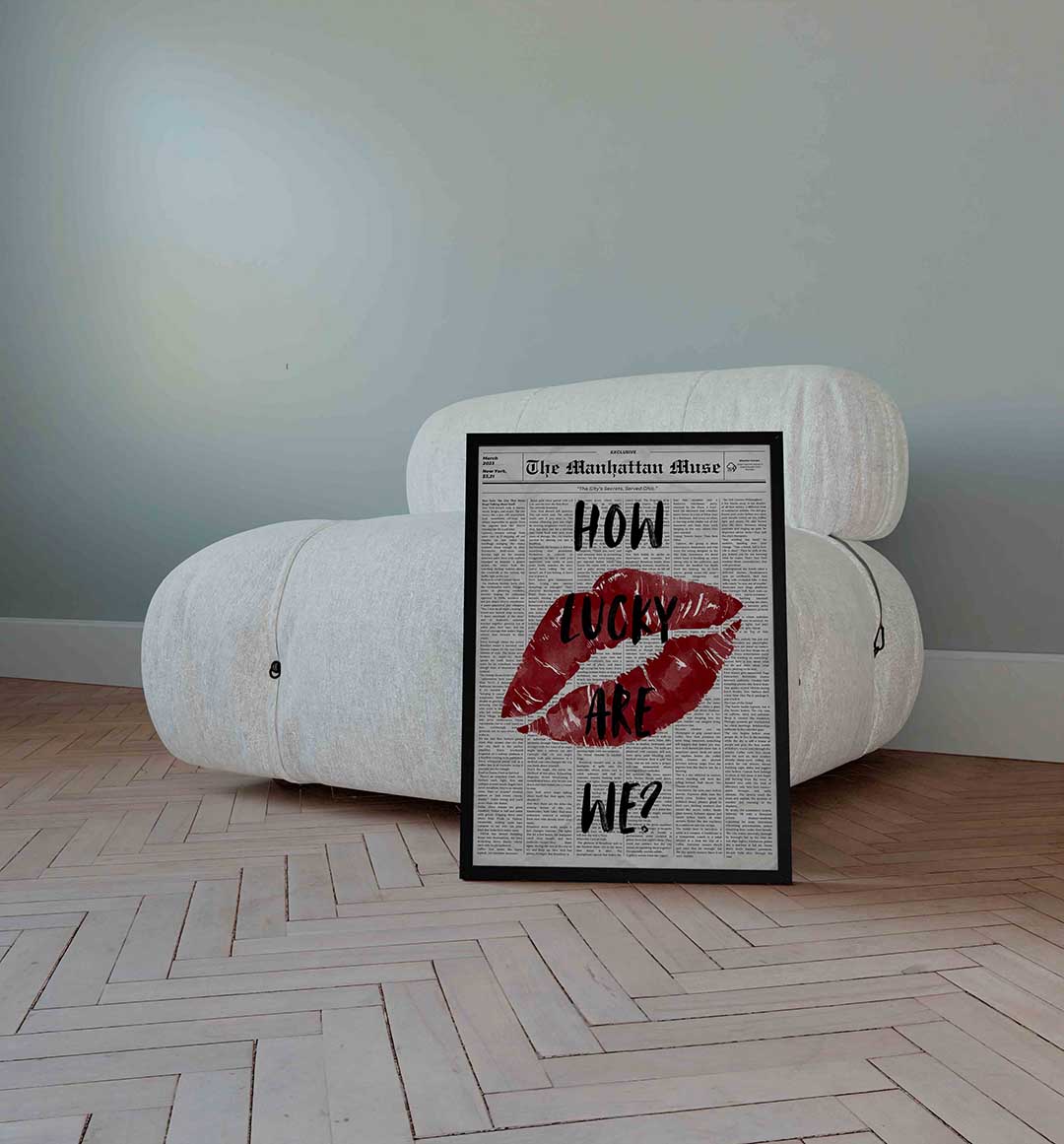 Rode lippen en tekst Poster
