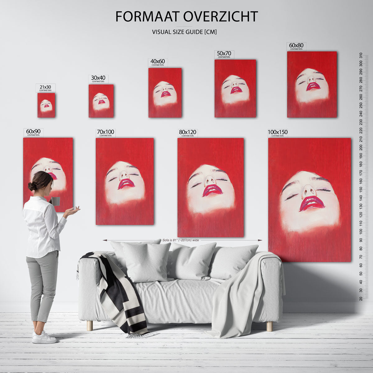 Gezicht met gesloten ogen Poster