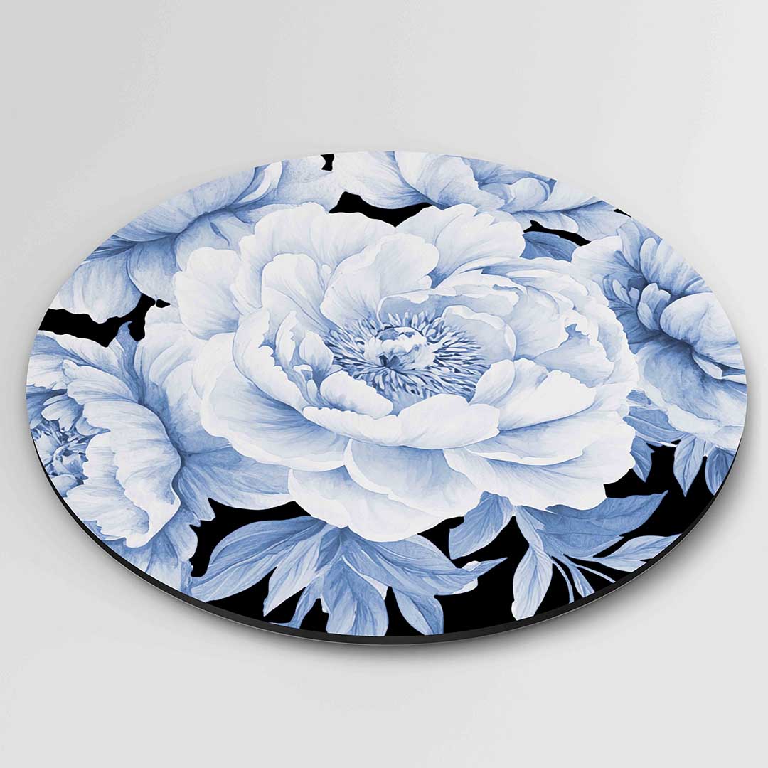 Blauwe bloemen Muurcirkel