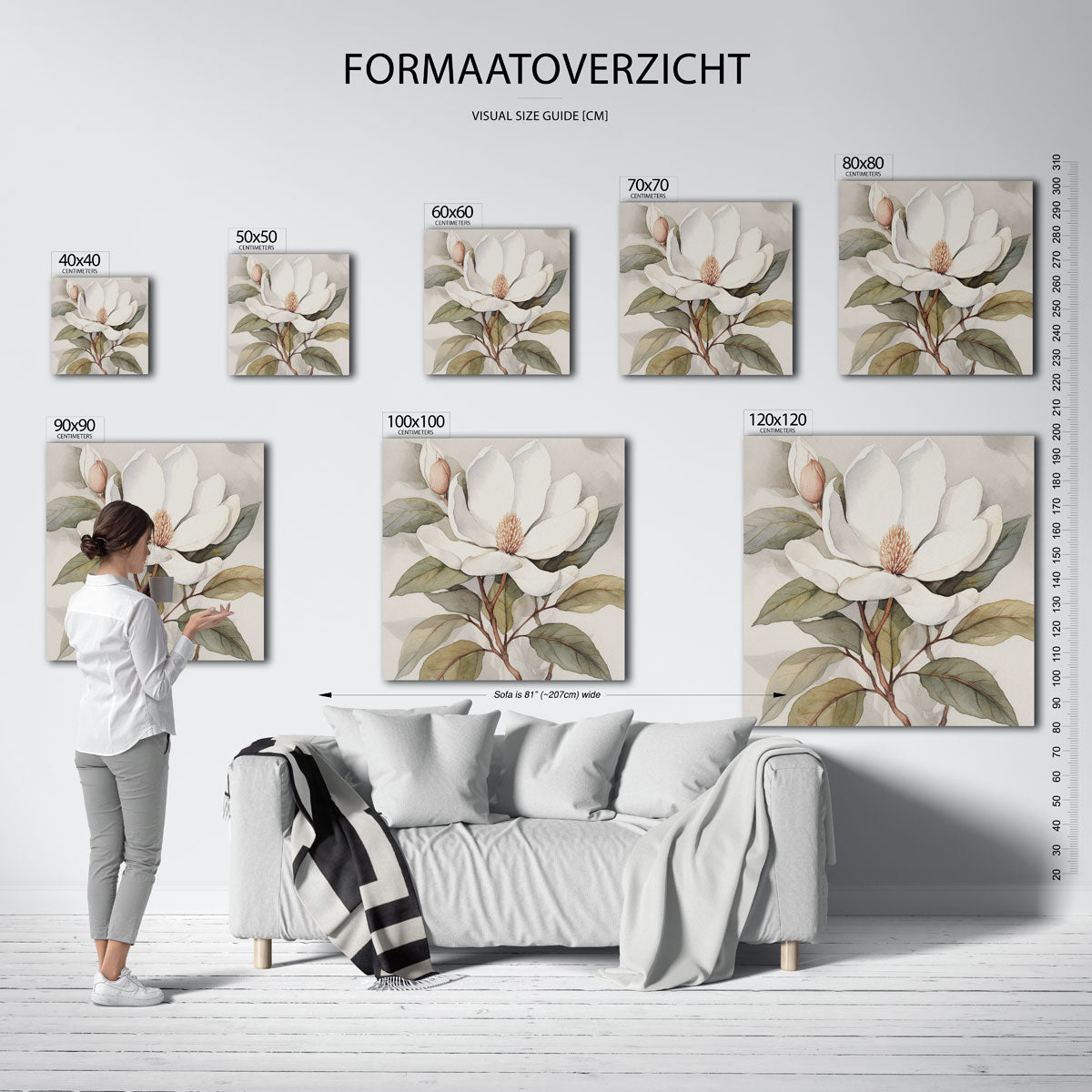 Witte bloem Poster
