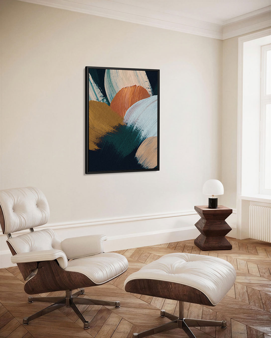 Dynamische kleurencompositie Kunstwerk
