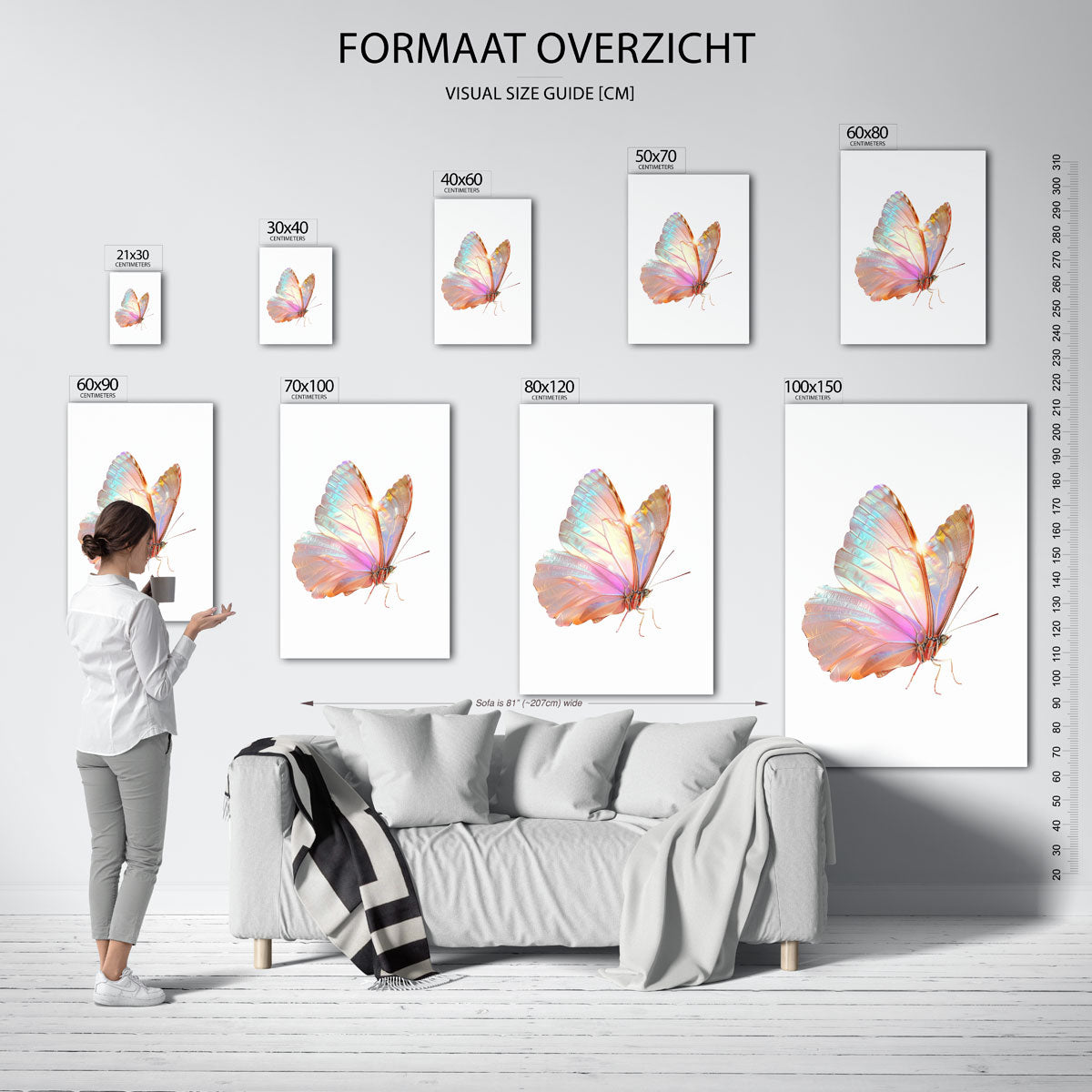 Vlinder met iriserende vleugels Poster