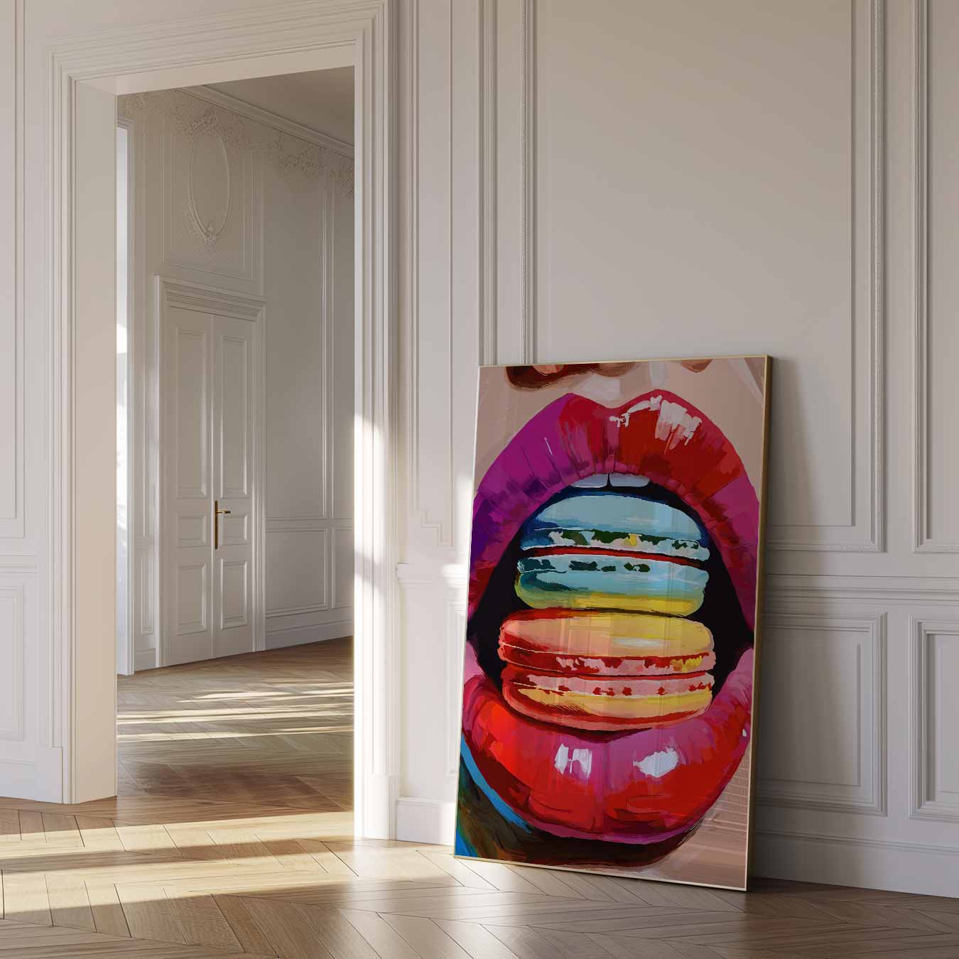 Kleurrijke Macaron Lippen Poster-WallArtistic