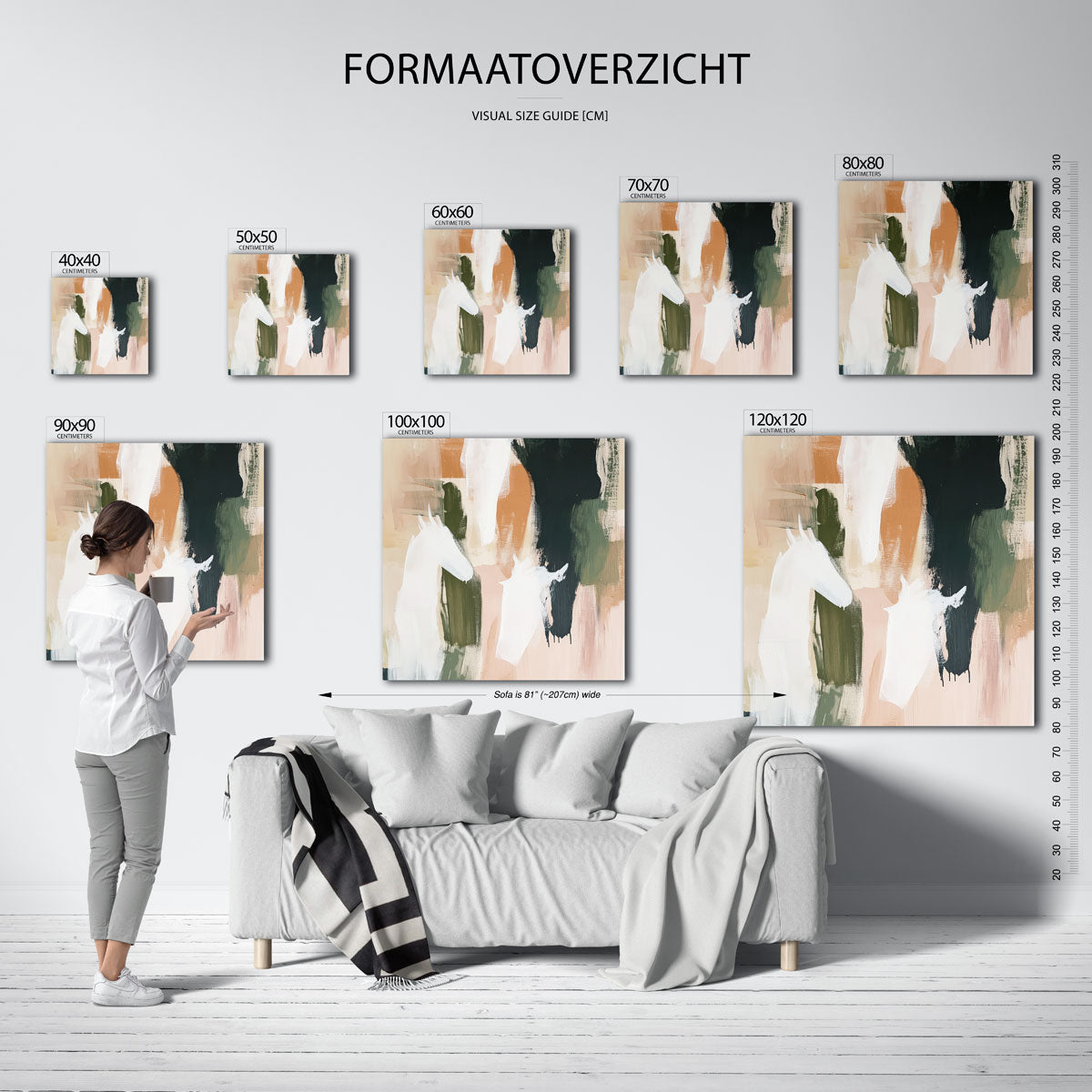 Abstracte paarden Poster