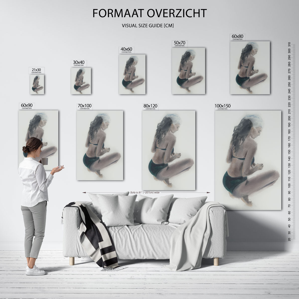 Zittende zwemmer Poster