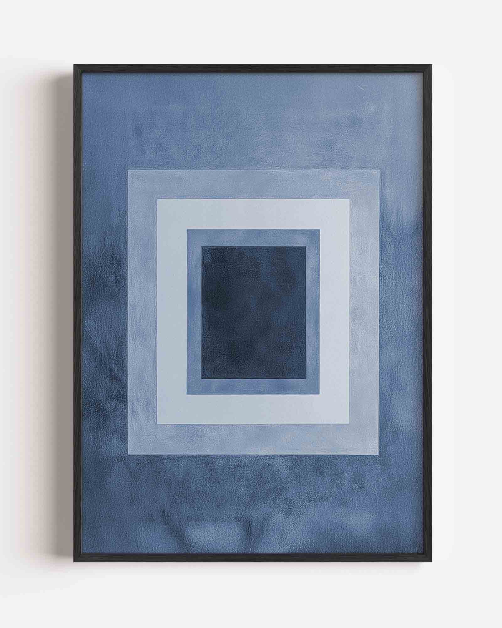 Blauwe vierkanten Poster