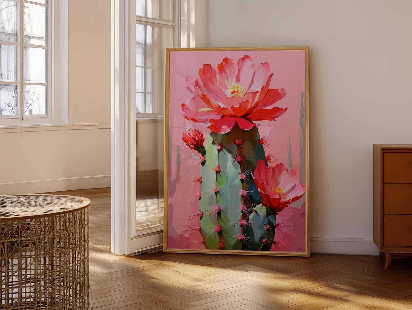 Bloeiende Cactus Kunstposter-WallArtistic