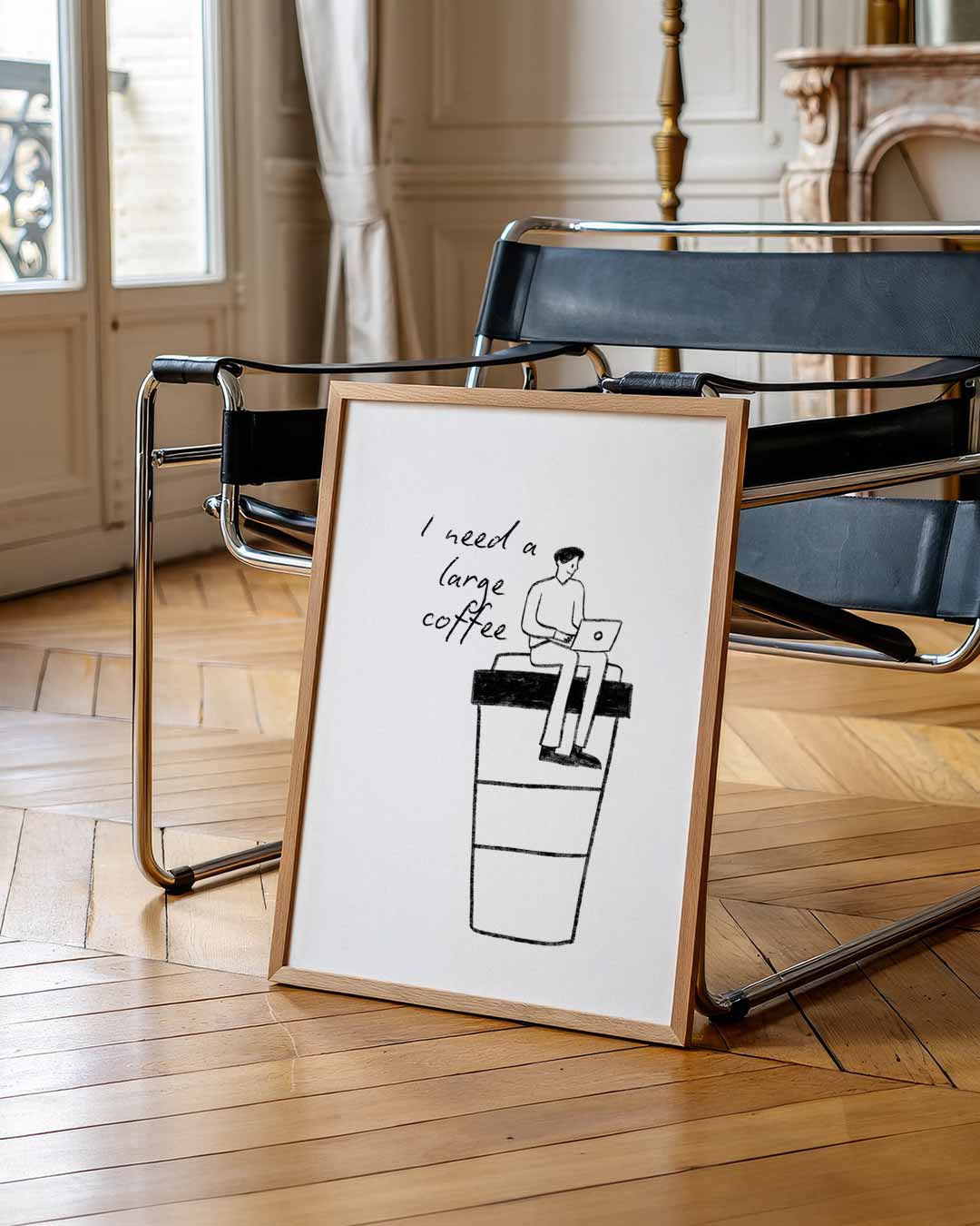 Poster "I Need a Large Coffee Poster-WallArtistic